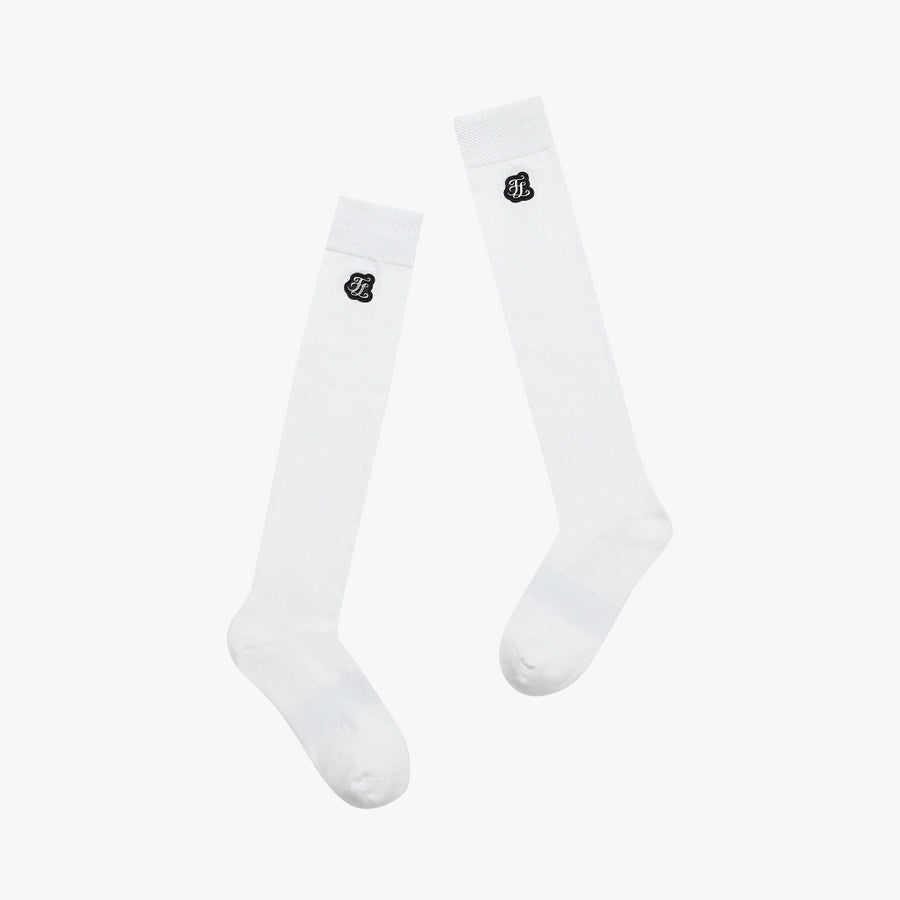 WHITE WAPPEN KNEE SOCKS