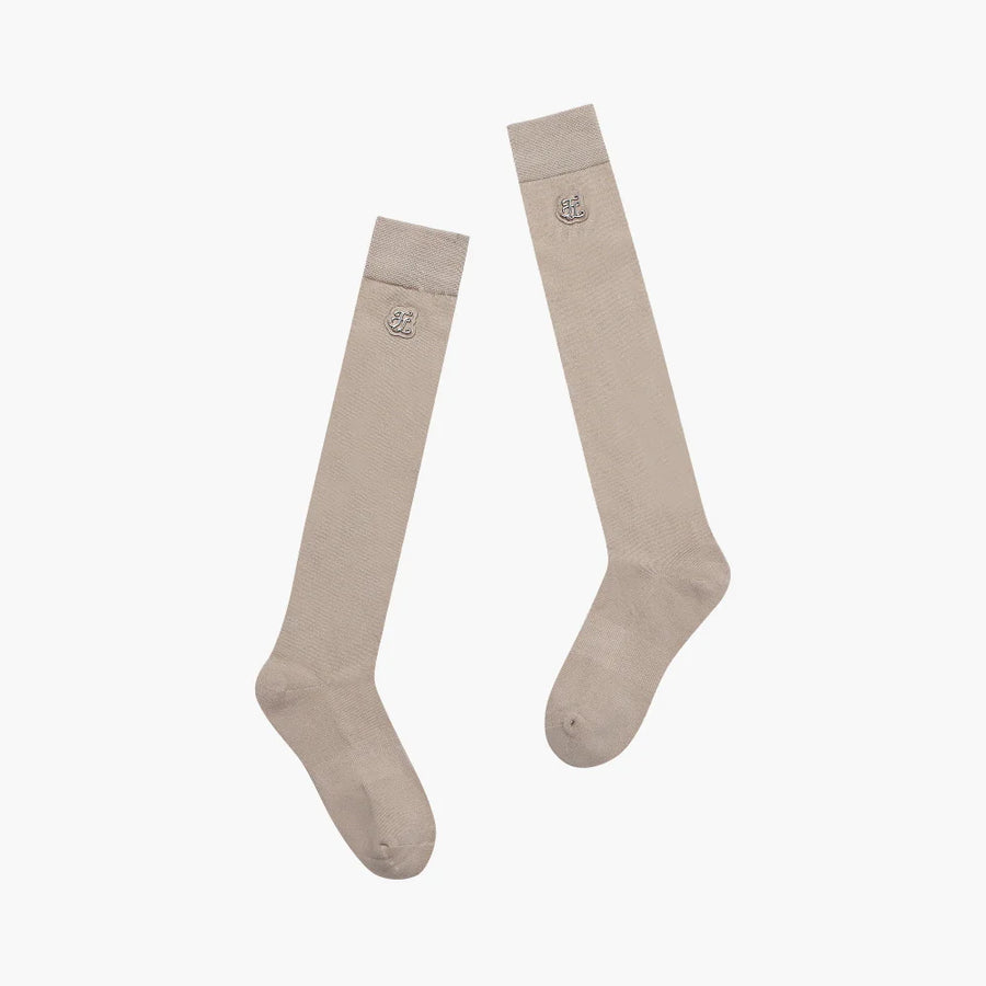 BEIGE WAPPEN KNEE SOCKS