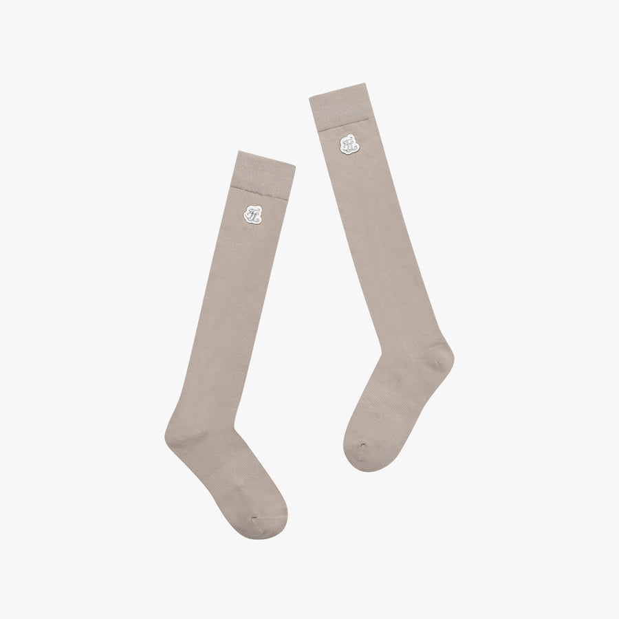 BEIGE WAPPEN KNEE SOCKS