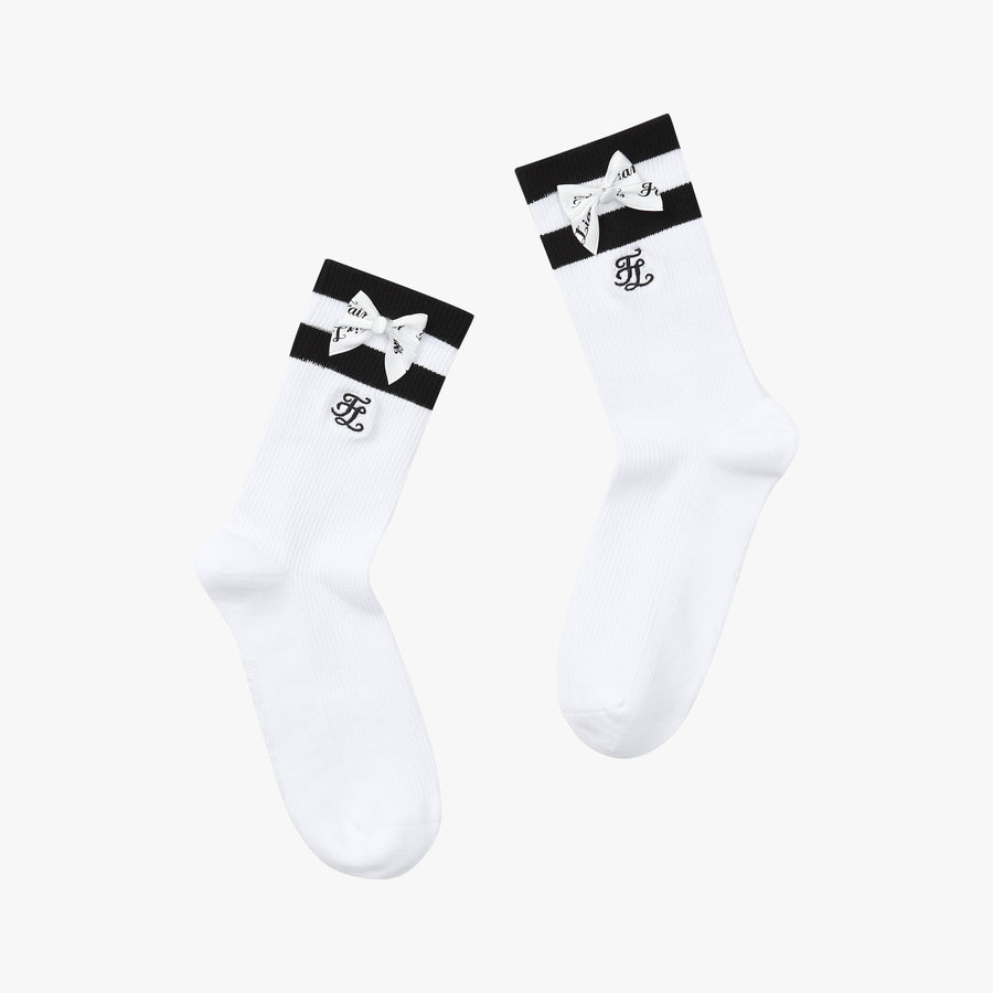 BUTTON RIBBON ANKLE SOCKS