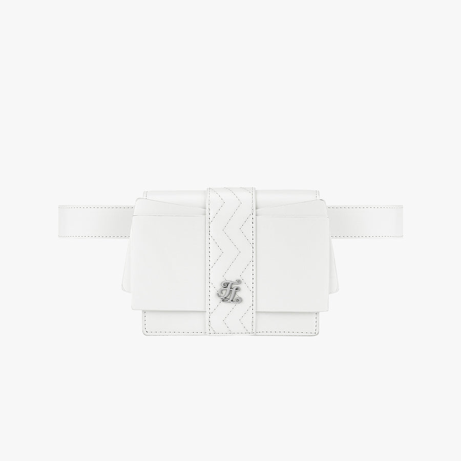 RIBBON LOGO DECORATION HIP SACK