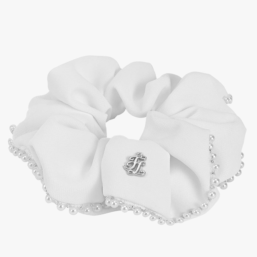 PEARL EMBELLISHED SCRUNCHIE VISOR