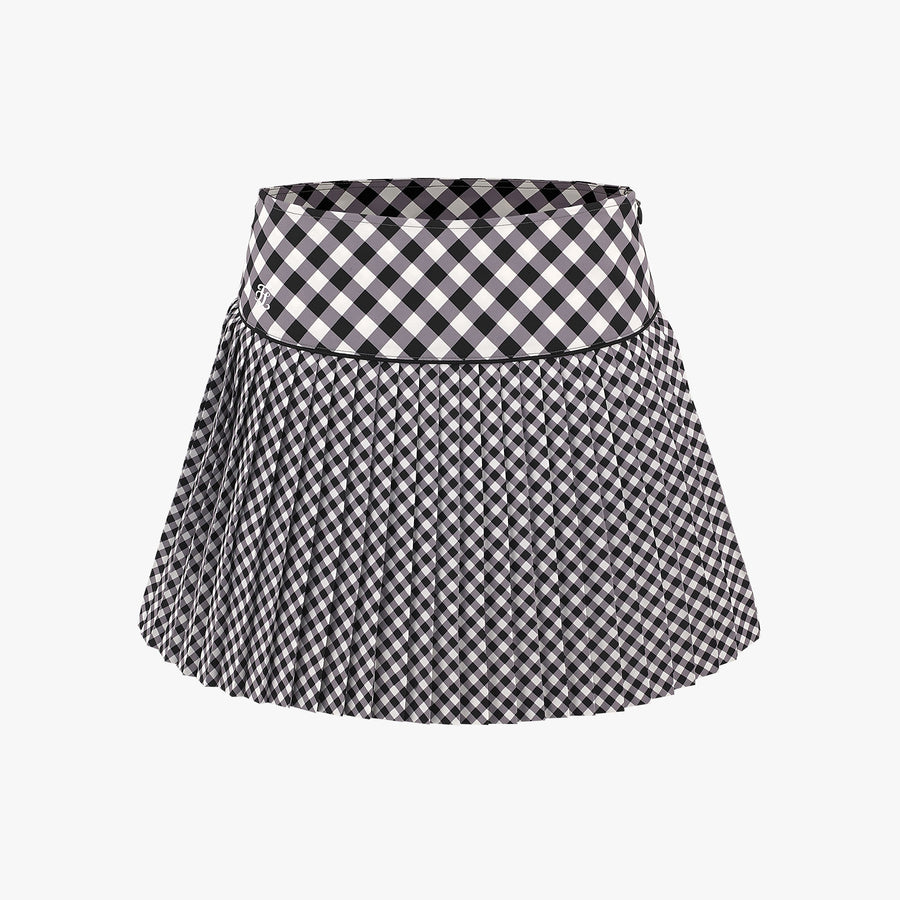 [FL SIGNATURE] CHECK FLARE PLEATED SKIRT