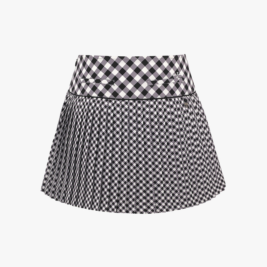 [FL SIGNATURE] CHECK FLARE PLEATED SKIRT