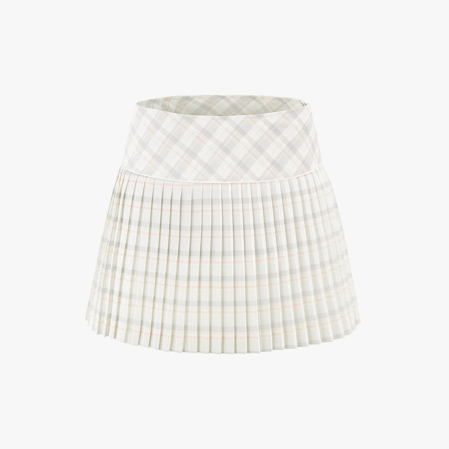 [FL SIGNATURE] CHECK FLARE PLEATED SKIRT