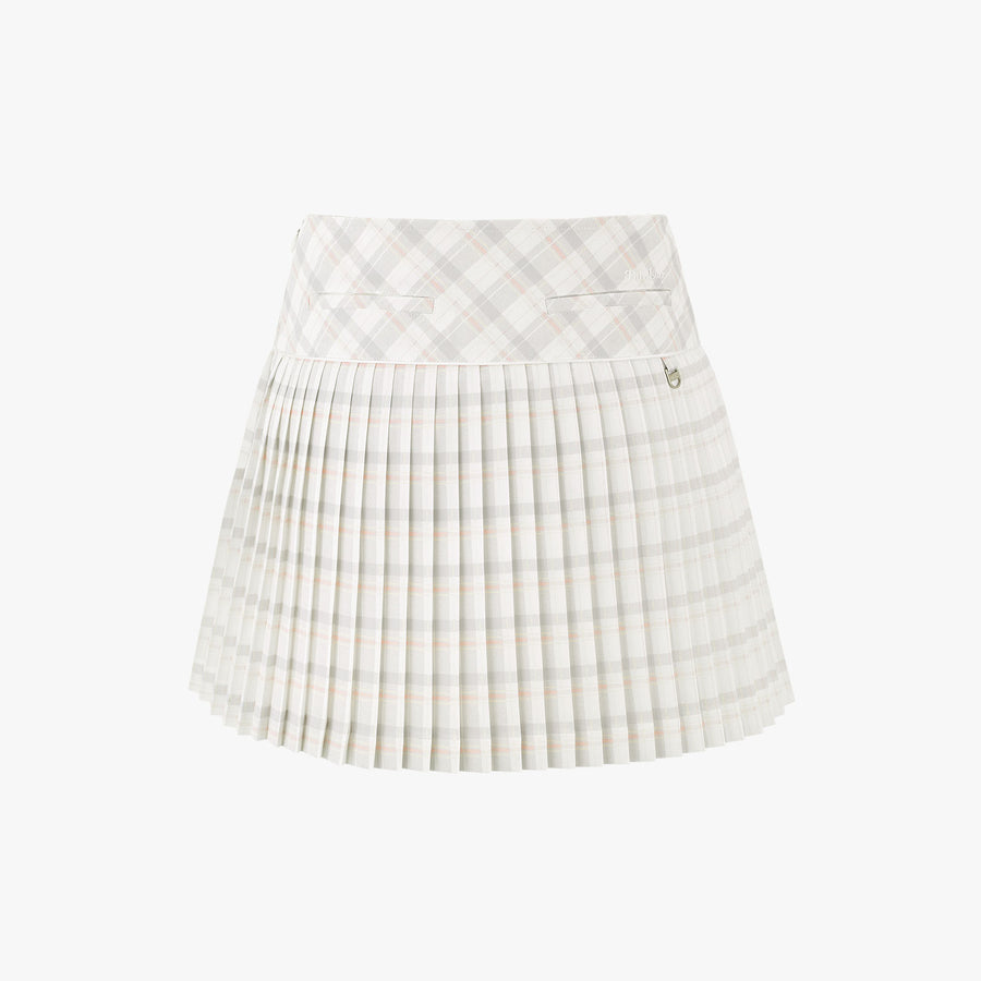 [FL SIGNATURE] CHECK FLARE PLEATED SKIRT