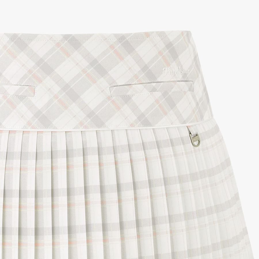 [FL SIGNATURE] CHECK FLARE PLEATED SKIRT