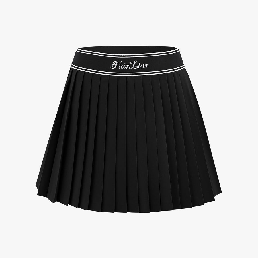 LOGO JACQUARD BAND PLEATED SKIRT