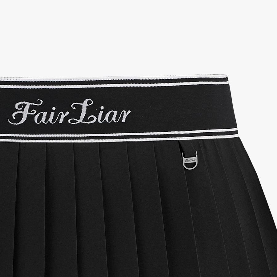 LOGO JACQUARD BAND PLEATED SKIRT