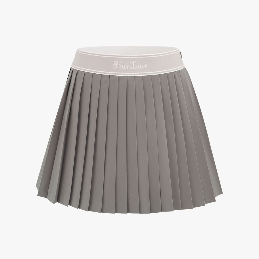 LOGO JACQUARD BAND PLEATED SKIRT