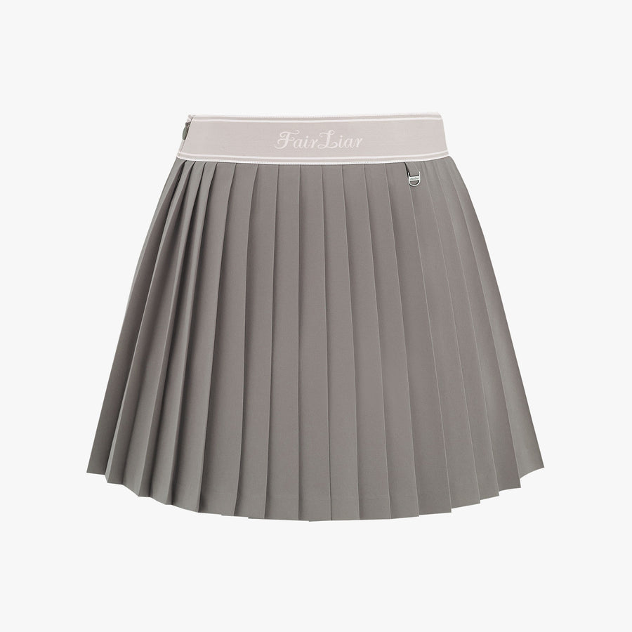 LOGO JACQUARD BAND PLEATED SKIRT