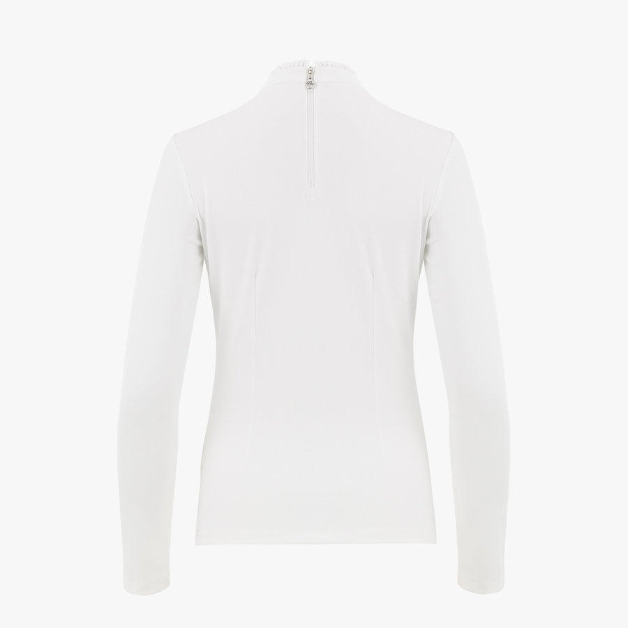 FRILL HIGH NECK LONG SLEEVE T-SHIRT