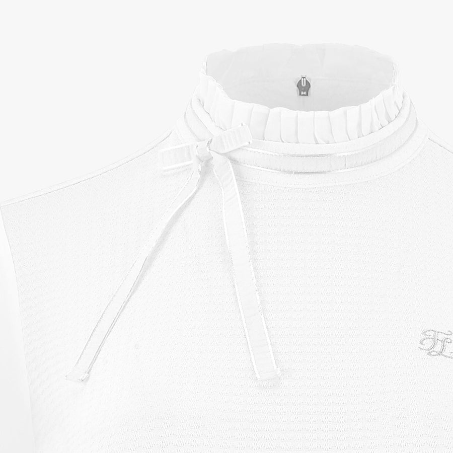 PLEATED RIBBON DETAIL COOLING T-SHIRT